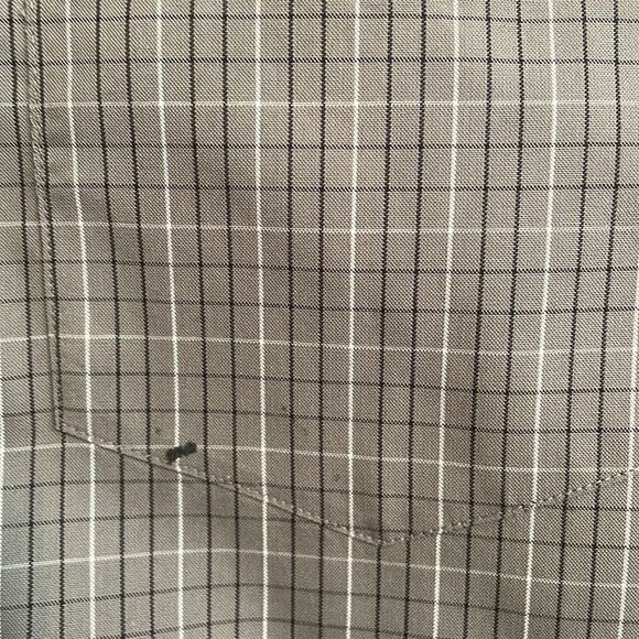 Eddie Bauer gray, white & black check cotton long sleeve shirt - Picture 3 of 10